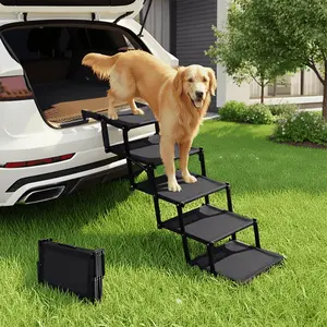 Foldable  Stairs for Large Dogs - Extra Wide Pet Ramp for , SUV, Non-Slip Surface, Supports Up to 250 Lbs, 5 Steps