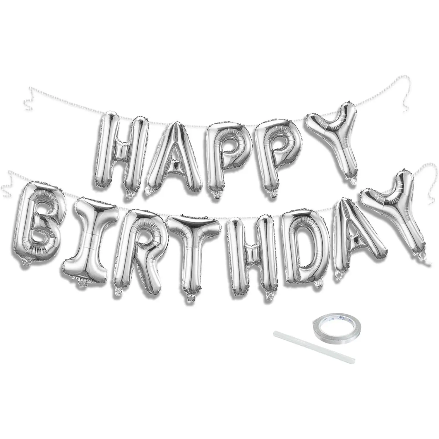 Happy Birthday Balloon Banner Set -16 Inch Foil Letters Balloons,  Birthday Decorations and Party Supplies, Suitable for Men and Women's Birthday Decorations,Party Backdrop