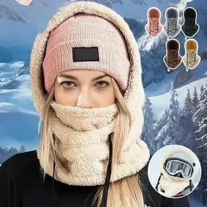 Sherpa Hood Ski Mask,Cozy stretchable fleece,Comfortable, breathable,Essential for winter protection,Christmas sales, discounts.ski cap,Prevents frostbite on ears,Commuter's cold-weather hat