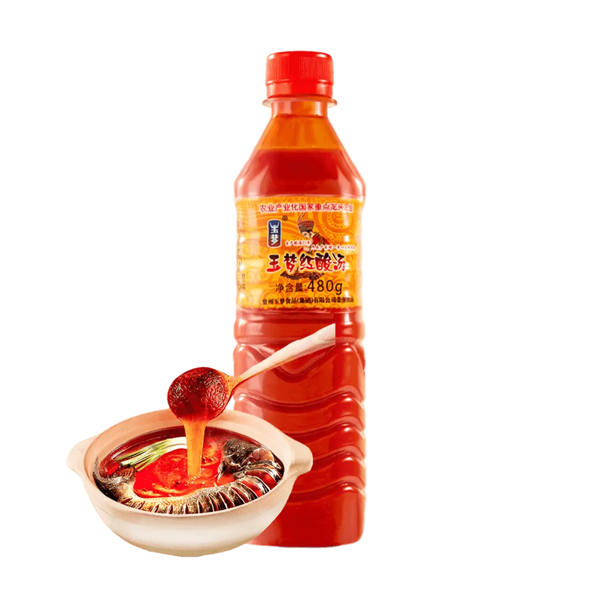YUMENG Kaili Spicy Sour Soup Base 480g - Authentic Guizhou Flavor for Hot Pot & Fish, Low Calorie, Low Fat, Viral on Xiaohongshu