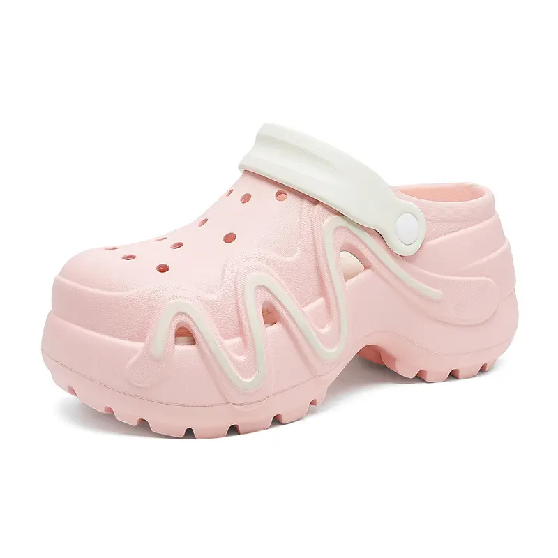 Women's Chunky Platform Clogs, Hollow-Out Thick Sole Slippers, Soft Cushioned Non-Slip Lightweight Walking Shoes for All-Day Wear, Footwear, Slide, Soft Cushioned Slippers, Eva, Slip On