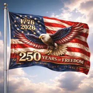 American Flag 1776-2026 250 Years of Freedom Patriotic Eagle Banner, USA Outdoor House Flag, Independence Day Decor, Veteran Gift, Porch Yard Wall Display