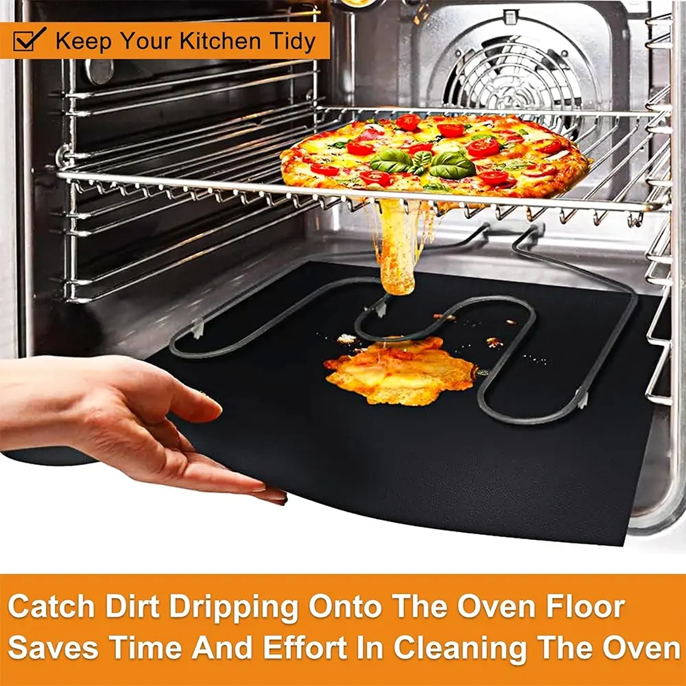 2 Pcs/Set Oven Liners for Bottom of Oven, Sheet Pan Liner Teflon, Heavy-Duty Non-Stick Reusable Teflon Oven Mats, Baking Mats for Electric, Gas and Toaster Ovens and Grills, Bakeware Accessory, Baking Accessories, Baking Supplies