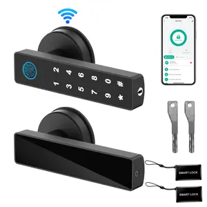Smart Fingerprint Door Lock - Keyless Entry Handle with Biometric Technology, App Control Knob, Local Data Storage for Home, Office, Garage
