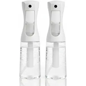 2-Pack Opalite Spray Bottle Set – 200ml Fine Mist Spray Pack, Refillable BPA-Free Water Mister for Hair, Plants, Skincare & Cleaning | Salon Quality Plastic Sprayer, Iridescent White & Clear