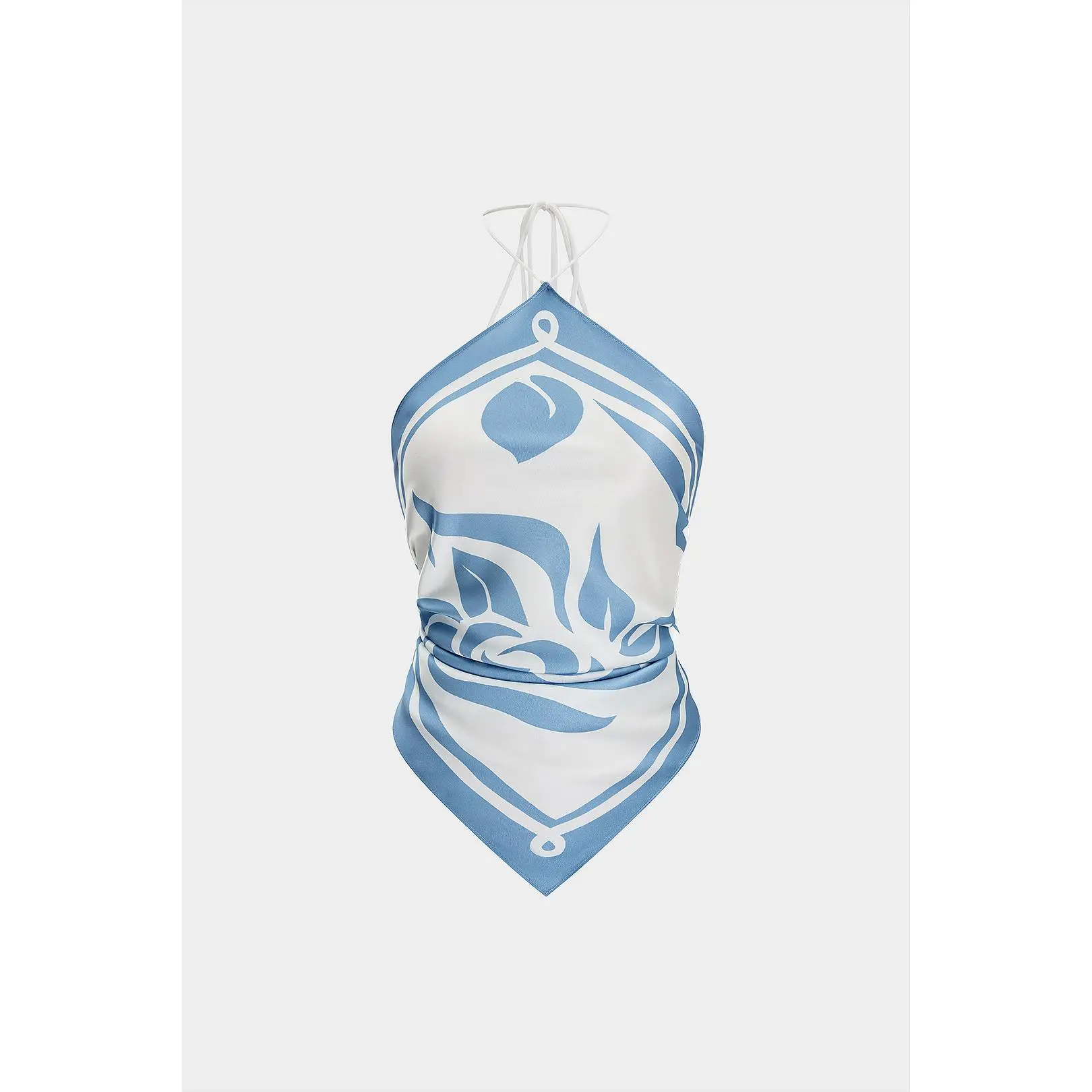 Satin Halter Neck Tie-Up Cami Top