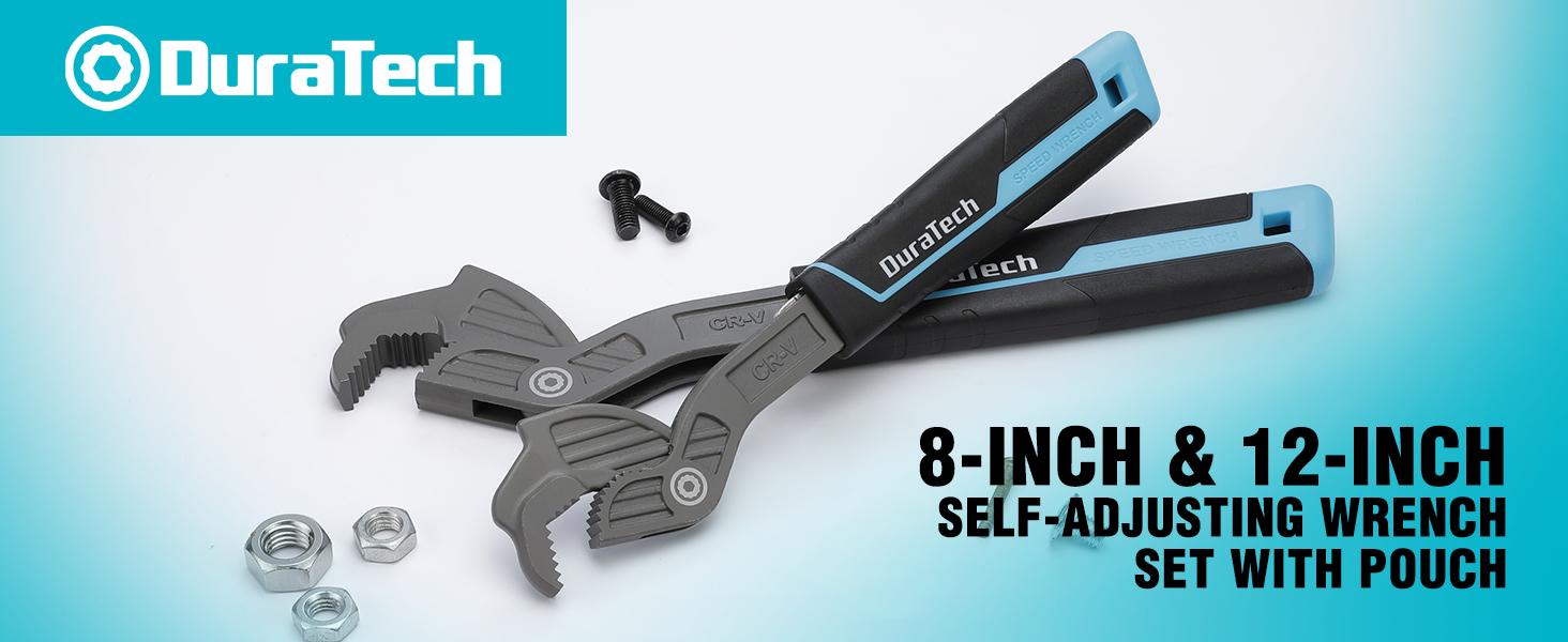 #BacktoSchool DURATECH 2 PCS Self-Adjusting Wrench Set, 8" & 12" Self-Locking Pipe Wrenches, Adjustable Size 3/8"-1-5/8"(9-41 mm), CR-V Steel, Non-Slip TPR Handle, for Home Repair, Mechanic and DIY Projects #BacktoSchool DURATECH 2 PCS Self-Adjusting Wrench Set, 8" & 12" Self-Locking Pipe Wrenches, Adjustable Size 3/8"-1-5/8"(9-41 mm), CR-V Steel, Non-Slip TPR Handle, for Home Repair, Mechanic and DIY Projects