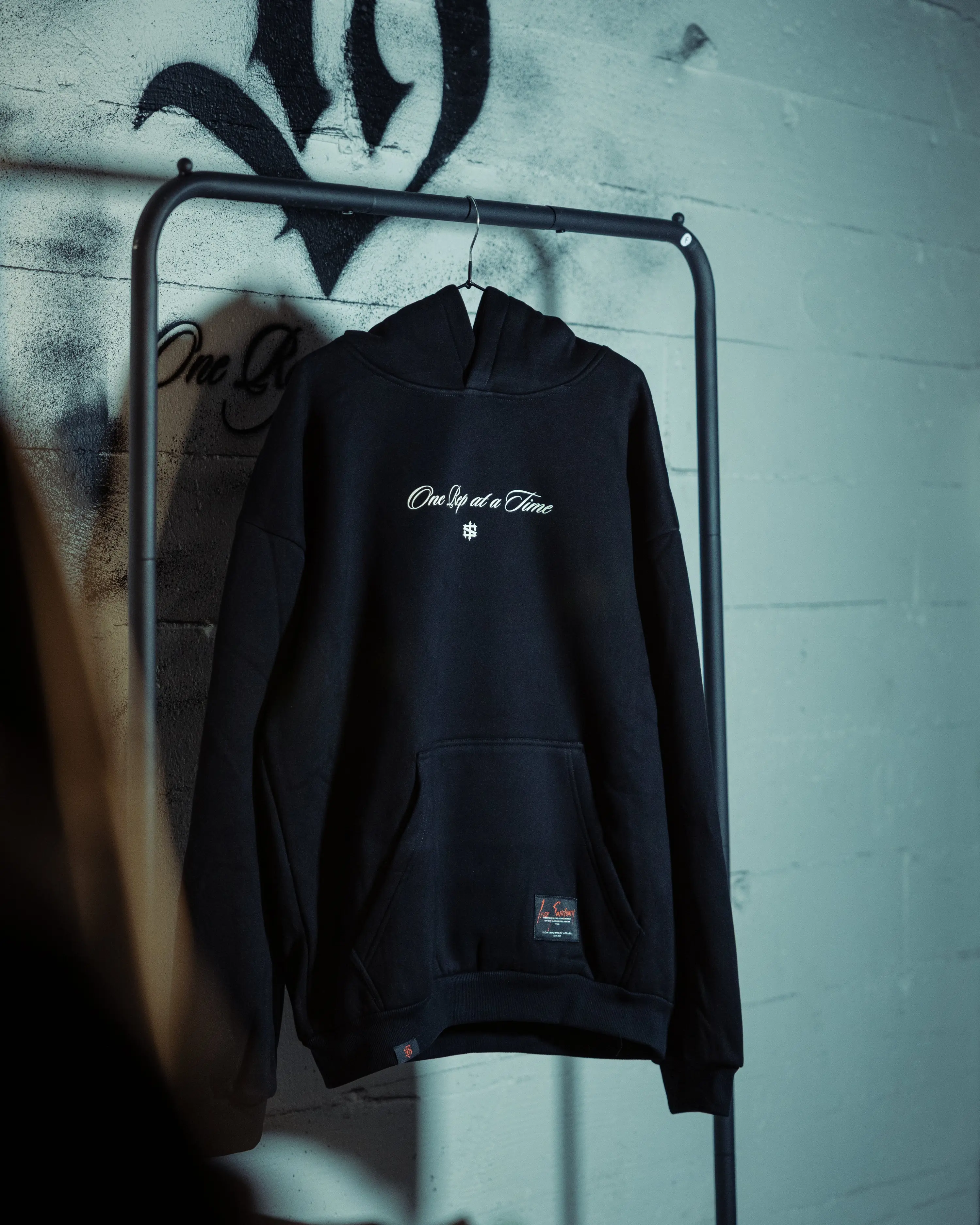 "One Rep At A Time" Ironsanctuary Zip Hoodie, Heavyweight Oversized Fleece Sweatshirts Casual