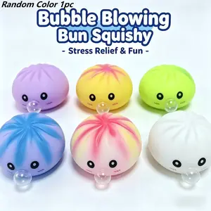 Stress Relief Dumpling Surprise Blind Box, Bubble Blowing Realistic Dumpling Toy, Soft Sensory Squishy Toy, Cute Desktop Gift