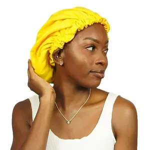 Satin Lined Shower Cap - Waterproof on Outside, Satin on Inside