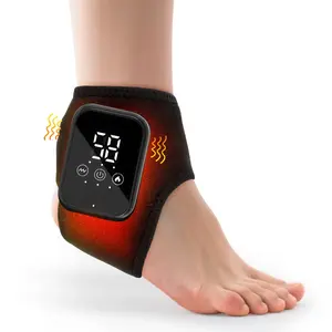 Rechargeable Single Ankle Brace: 3 heat & vibration modes, 2000mAh large battery, thick plush lining, touch control, 15-minute timer, daily care gift for athletes & elders.