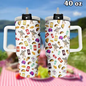 Tacoo Bell Chihuahua Fast Food Tumbler 40oz, Funny Mexican Food Drinkware For Men Women, Summer Picnic Drink Cup | GN170326.R2955.ID00