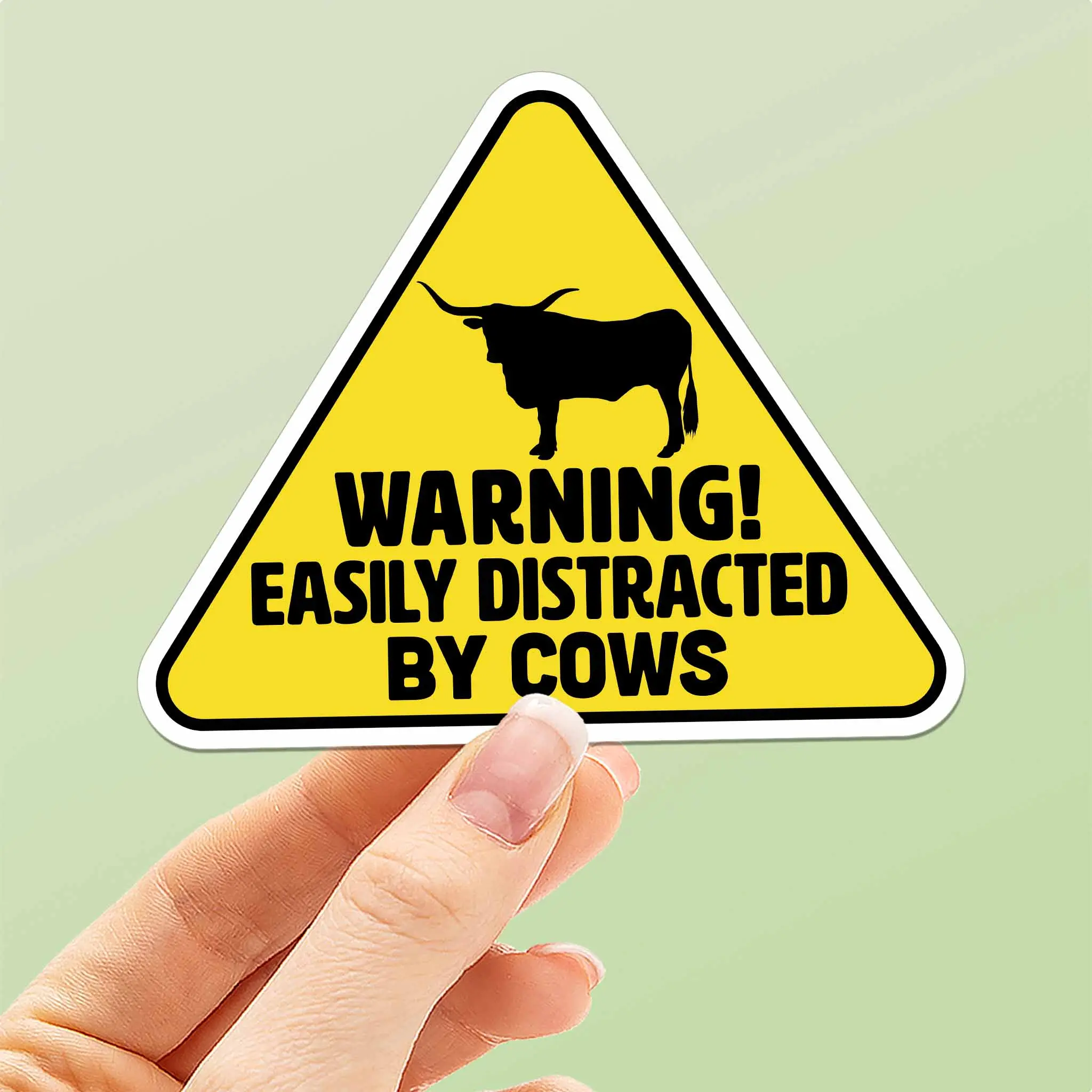 Easily Distracted by Cows Longhorn Sticker - Funny Texas Farm Decal