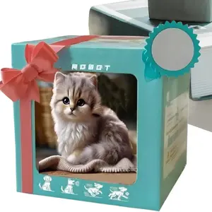 Cute Walking & Meowing Robotic Kitten: Interactive Electronic Plush Pet Cat Toy in Ready-Made Gift Box - Perfect Birthday Gift for Kids