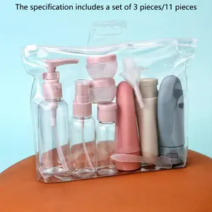 Portable Refillable Travel Bottle Set, Plastic Bottles, Containers, Organiser, Toiletry Bottles for Bath & Wash, Travel Cosmetic Bottle, Travel Essentials