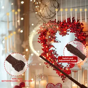 Floating Candle with Magic Wand - Flameless Flickering Warm Light LED Candle, Decor for Wedding, Party, Home Decor, Battery Required Christmas Set Decoration Traditional Lightweight Switch Window Ornaments Fathersdaygift