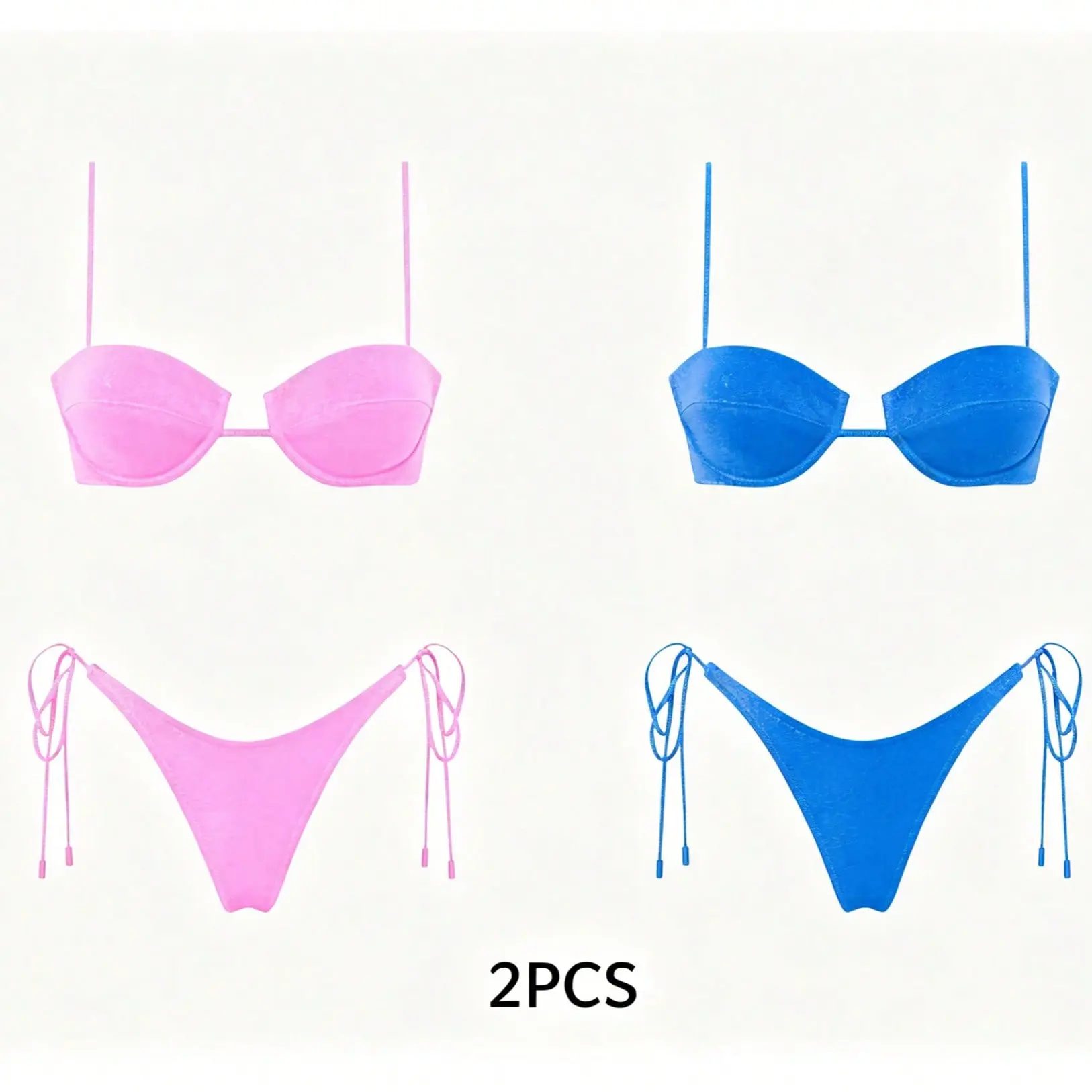 2024 Summer Women Green Shiny String Bikini Set Solid Halter Sport Swimsuit Beach Vacation Low Cut Sexy Swimwear Fashion Swim Suit for Women,Wireless,bottom,criss,cross,Gothic,Skull,Print,Blue,Ribbed,Laguna Bikini Set