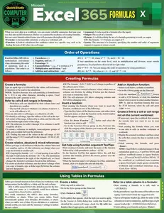 QuickStudy Excel 365: Formulas Laminated Reference Guide