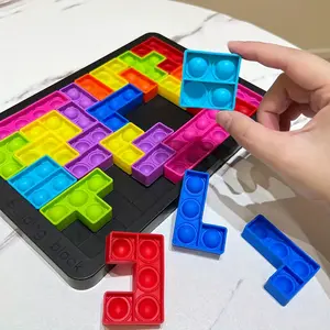 [Soft Silicone Puzzle Blocks] Relax Soft Silicone Puzzle Building Blocks - Educational Toy for Parent-Youngsters Bonding & Brain Teaser Game Birthday Gifts Ideas