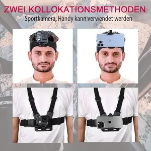 Versatile Head Strap & Chest Mount Phone Holder | Perfect for TikTok Videos, Vlogging & Outdoor Sports | Hands-Free Stabilizer for Running, Cycling, Skiing | Compatible with Most Phones | Lightweight & Durable | Must-Have for Creators Smartphone Cellphone