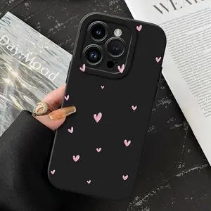 Heart Pattern Drop-Resistant Protective Case , TPU Soft Silicone,Fully Protected and Shockproof For iPhone16 15 15Pro Max 14 14Pro 13 12 11 X 16promax