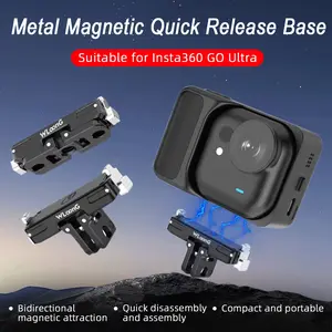 for Insta360 GO Ultra Magnetic Quick-Release Mount Adapter, Metal，Perfect for Holiday Travel and Outdoor Sport, Attaching Tripod | Foldable Design | with 1/ 4 Screw Interface | Self-media Shooting Accessories | Lightweight | Photography Tripod Accessories