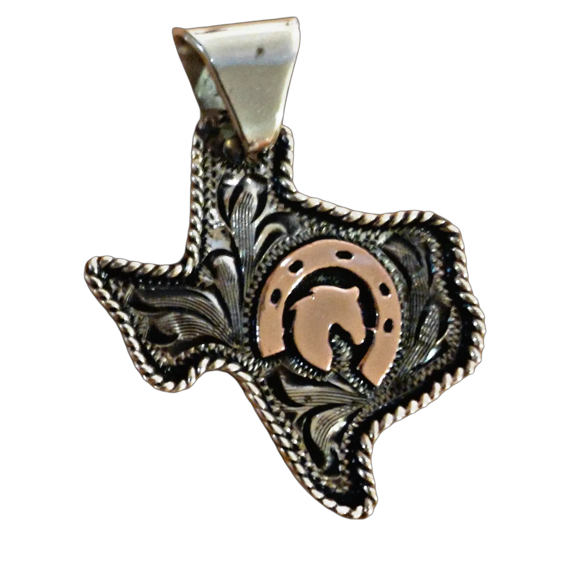 CUSTOM Texas Necklace. Add your initials or your logo. Add custom message on the back. 23" Rope Chain Included. Made to order  (Ships in 4 to 6 weeks)