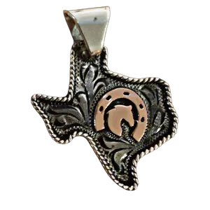 CUSTOM Texas Necklace. Add your initials or your logo. Add custom message on the back. 23" Rope Chain Included. Made to order  (Ships in 4 to 6 weeks)