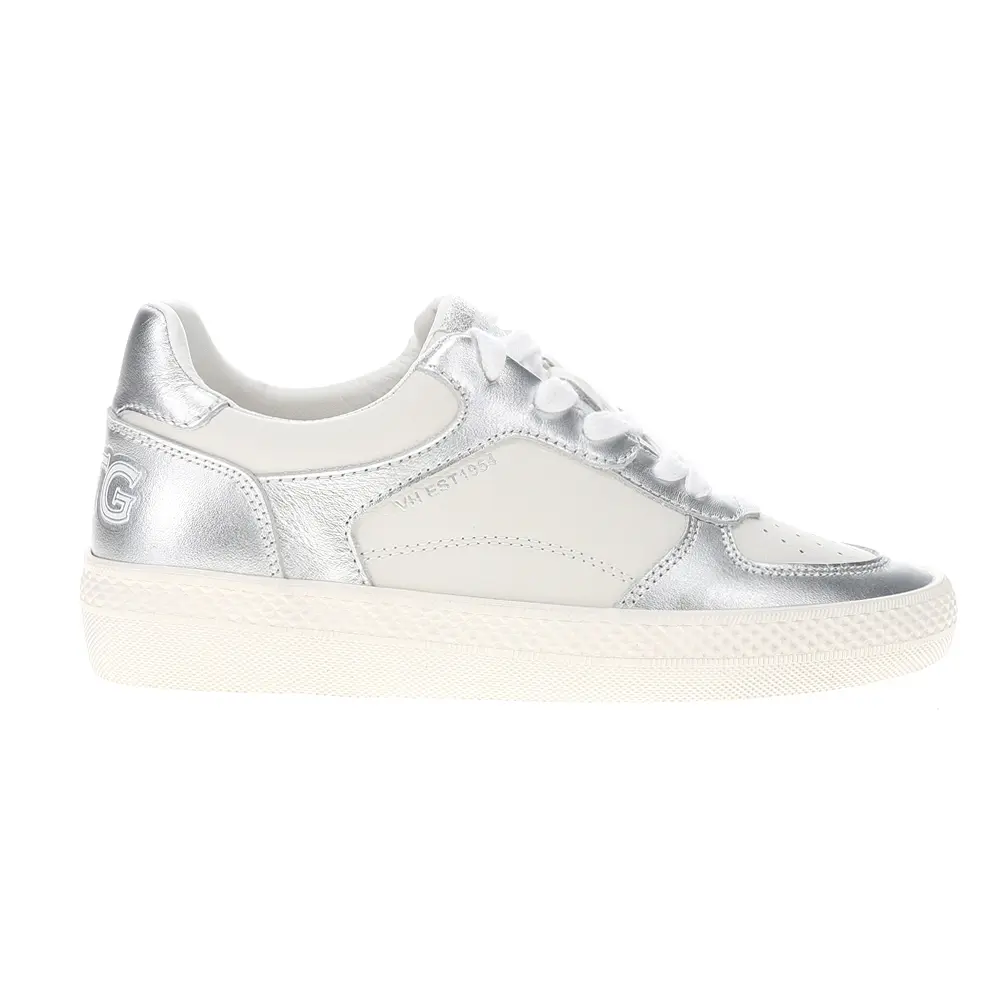 Vintage Havana Womens Fast Perforated Lace Up Sneakers Shoes Casual - Silver, White