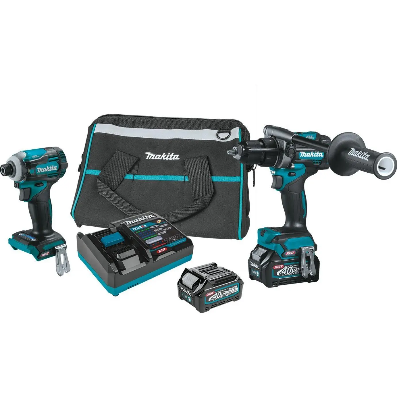 Makita GT200D-R 40V Max XGT Brushless 2-Pc. Combo Kit with 2.5Ah Lithium Ion Cordless Drill Hammer, Impact Power Drill, Power Drill Cordless