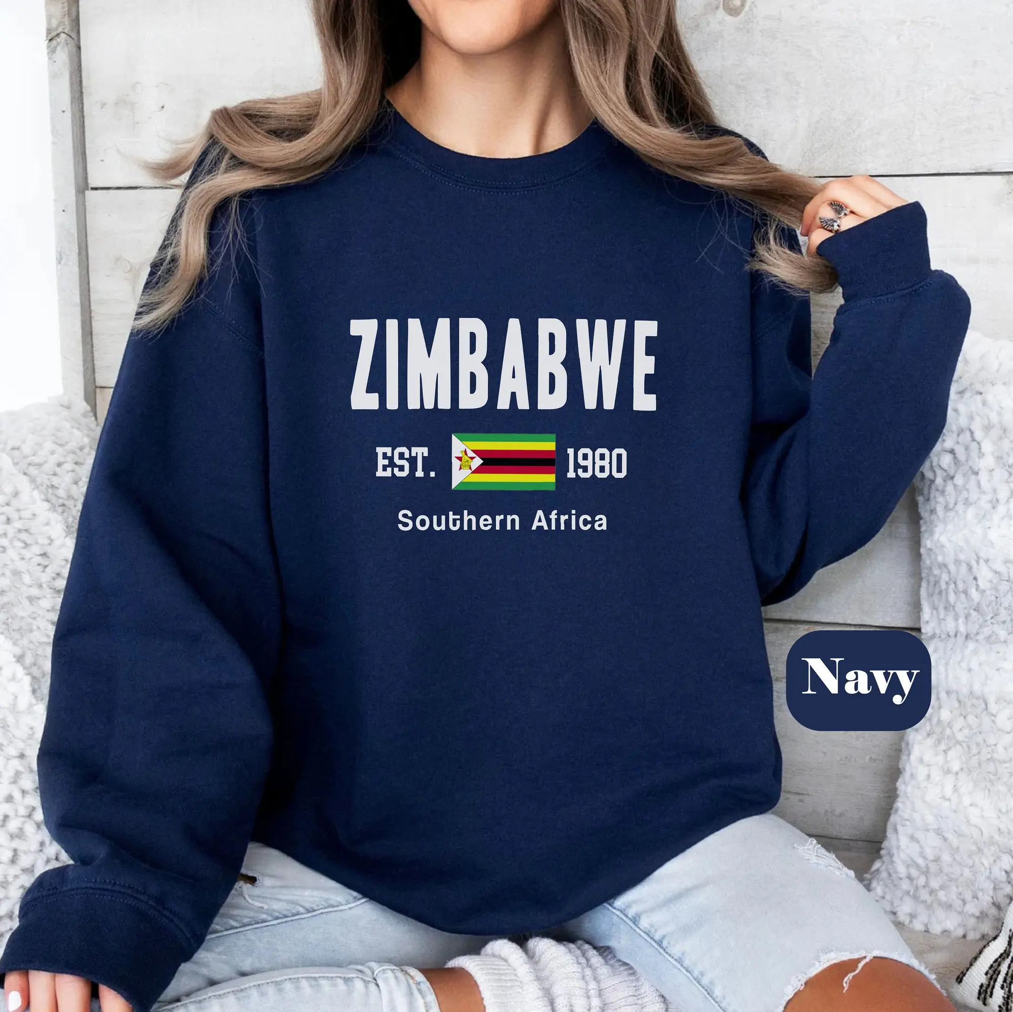 Zimbabwe sweatshirt, Zimbabwe Flag sweater, Soft Cozy Zimbabwe pullover, Unisex for men women, Zimbabwean gift, Africa traveler