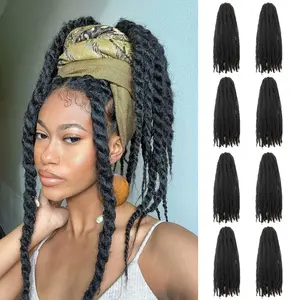 YXHAIR Hot Twist Braiding Hair 18 Inch Cuban Twist Hair 8 Packs COCO Twist Hair Afro Kinky Braids Crochet Hair Synthetic Braiding Hair Extensions for black women (18 Inch(Pack of 8),1B)