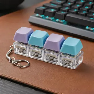 Keyboard Fidget Keychains Light Up Clicky  Keyboard Clicker  Quiet Fidget Keychains for Adults Stress Relief Gifts Boost Focus & Calm Anxiety