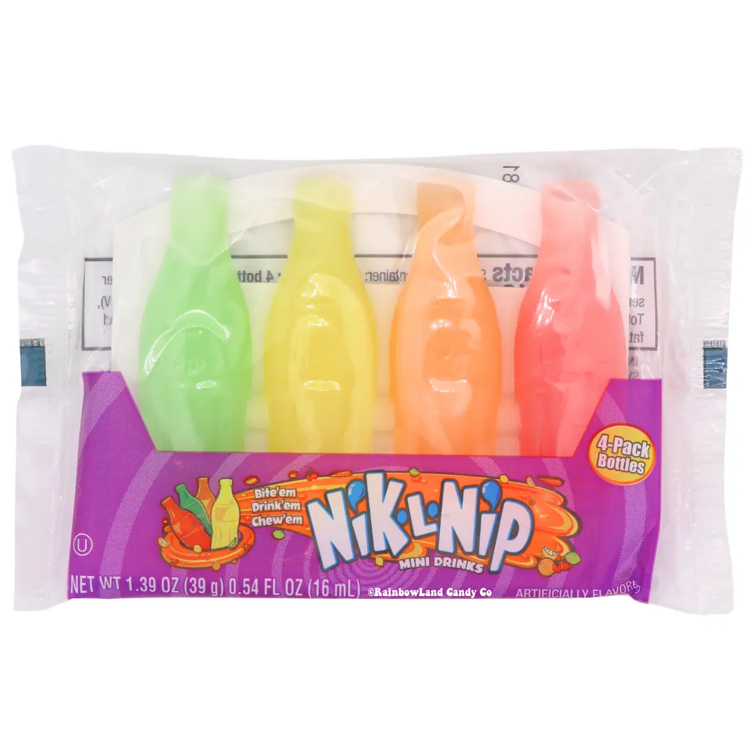 Nik-L-Nip Mini Drinks | 4 Pack Wax Bottles