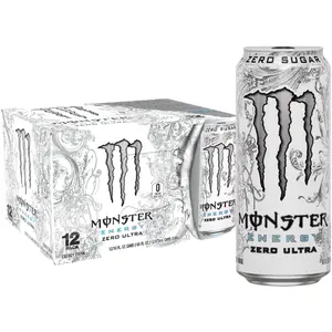 (12 Cans) Monster Zero Ultra, Sugar Free Energy Drink, 16 fl oz