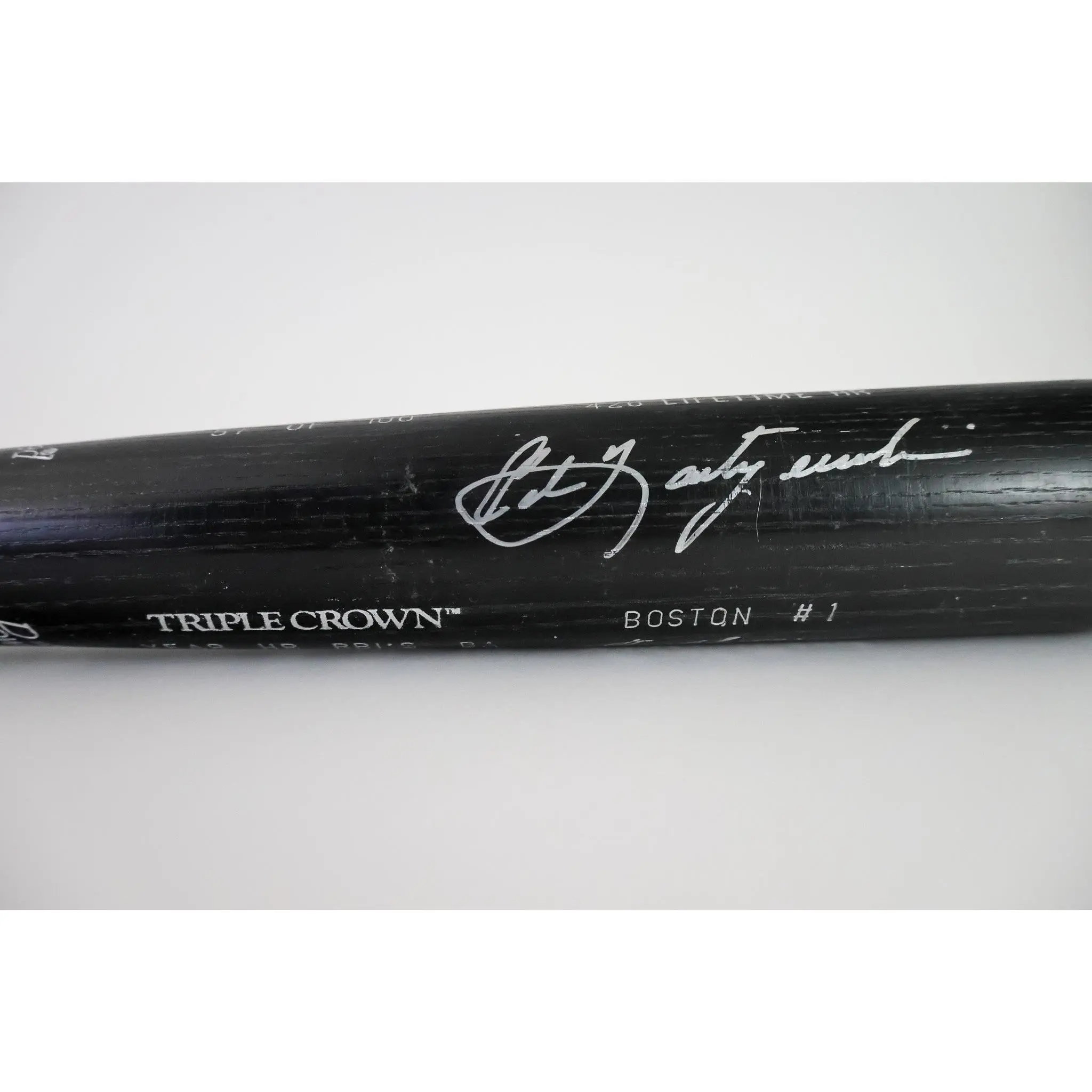 Ted Williams and Carl Yastrzemski Autographed Triple Crown Baseball Bat Includes Career Accolades