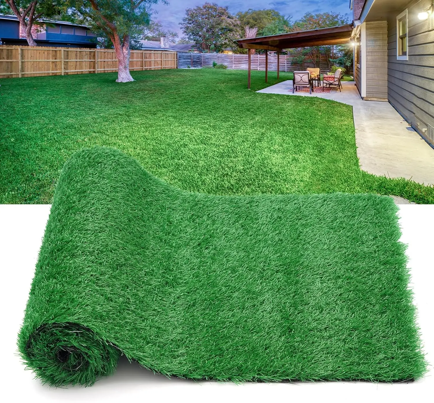 Green Outdoor Rug 19.68' x 78.74' Artificial
