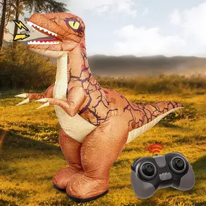 2.4GHZ Remote Control Inflatable Dinosaur Toy for Kids,Electric Toy Dinosaur with Sound & 360°Rotation,Walking Rechargeable Outdoor Toys for Boys Kids Age 6+ Birthday Gift