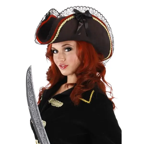 Lady Buccaneer Black Hat Costume Accessory
