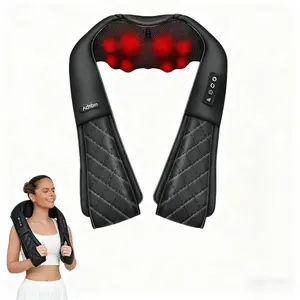 Admbm Cordless Shiatsu Neck and Back Massager, Electric Shoulder Massager, Car Neck Massage Pillow for Neck, Back, Shoulder, Foot, Leg Massage, Relieve Muscle Pain, Black,Perfect Present for Man/Woman/Family, Father's Day Gift