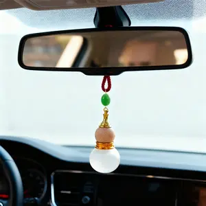 Eastern Civilization Lucky Gourd Hanging Ornament, Car Perfume Container, Single Gourd Essential Oil Empty Bottle, Car Interior Rearview Mirror Decor