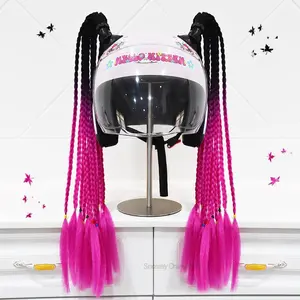 2pcs/pair 24" New Motorcycle Helmet Braids Pigtails Ponytail Twist For Women Men Children Gift Motorbike Riding Helmet Braids
