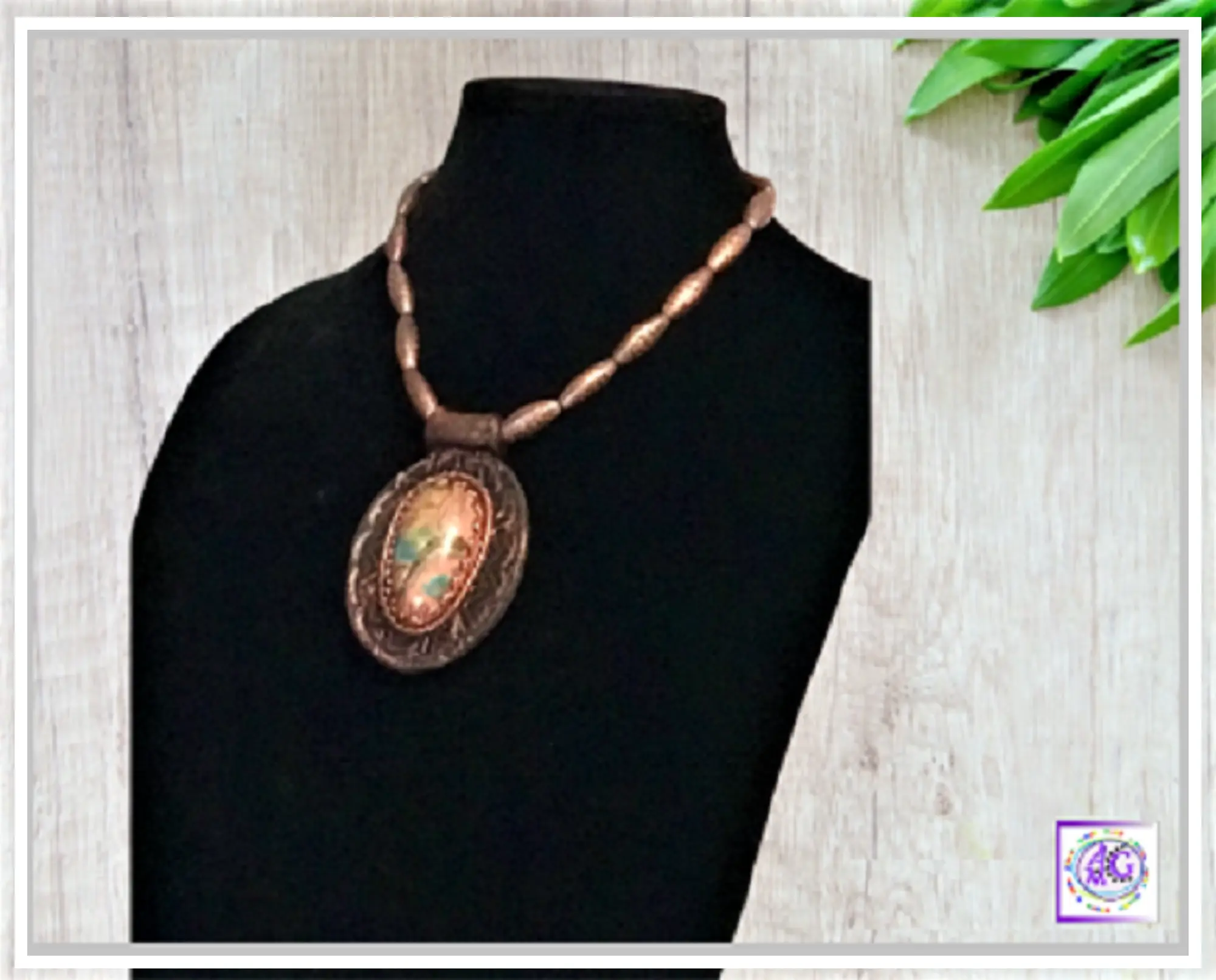 Multi Color Polymer Clay Focal Stone Necklace | Bronze Color | Handmade and Stylish | Light in Weight