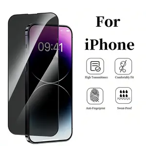 Privacy Screen Protector for iPhone 16/15/14 Pro Max Plus series, HD Clear Full Coverage, Anti-Fingerprint, Non-Stick, Oil-Resistant, Scratch-Proof, Bubble-Free, Smooth Surface protective