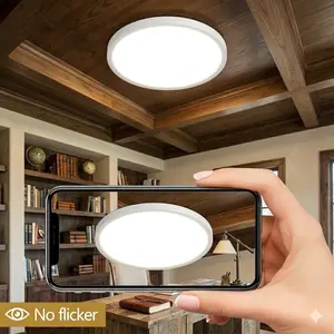 6PK 12" LED Flush Mount Ceiling Light | 2880LM Dimmable 5CCT Selectable (2700K-6500K) | Round Panel Light for Bathroom & Shower