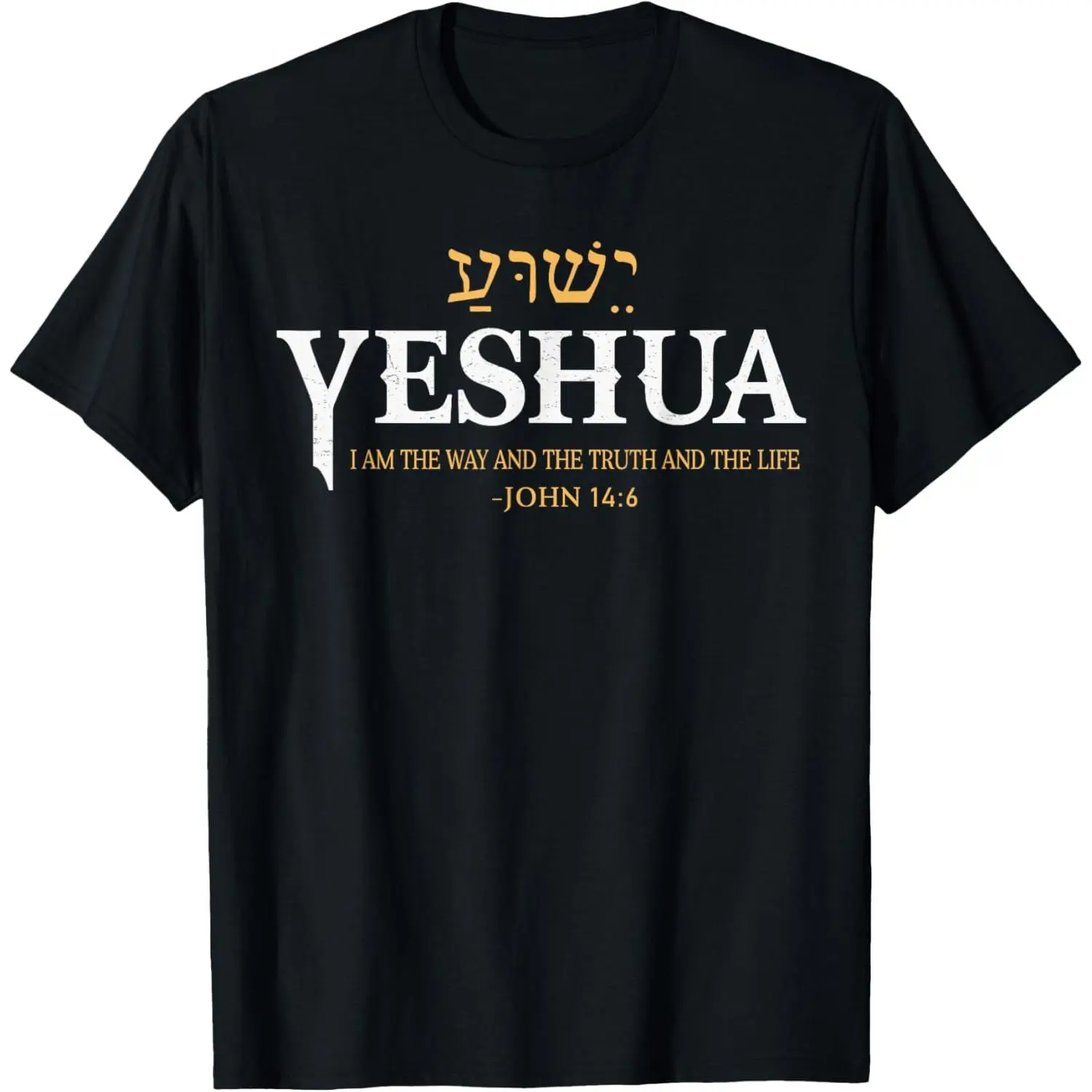 Men's Christian Cotton Graphic Tees - Yeshua The Way Truth Life Print, Soft Breathable 100% Cotton Fabric, Fashion Christian Clothing for Outdoor Wear