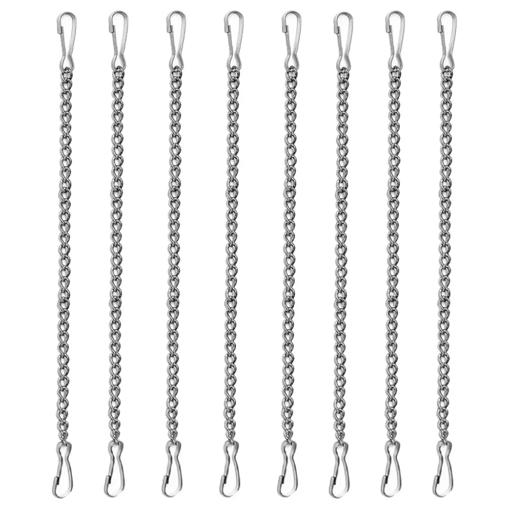 8PCS Stainless Steel Hanging Chains for Stained Glass Panels - Silver Decorative Chains for Suncatcher Crystals and Hanging Baskets, Window Art & Outdoor Decor