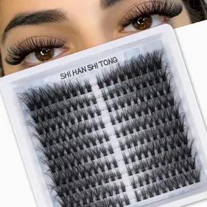 40D 3D Wispy Lash Clusters 180pcs, DIY False Eyelashes, Soft Fluffy Volume Lashes, Reusable Lightweight Lash Segments for Beginners