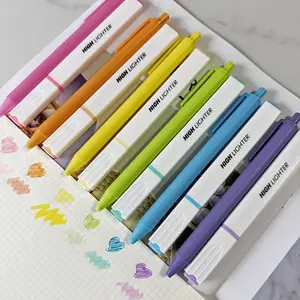 Highlighter & Gel Pen Set, 12pcs/set Retractable Colored Ink Gel Pen & Highlighter Pen, Smooth Writing Cute Pens Combo for Journaling, School & Set With Pen