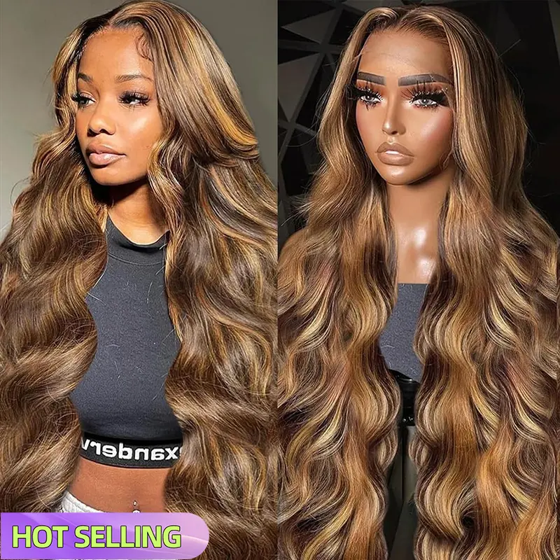 thumbnail image 2 of UNice Brazilian Body Wave Human Hair Wig – 13x4 Lace Front, Ombre Balayage Brown/FB30, Long, Women 2 of 5